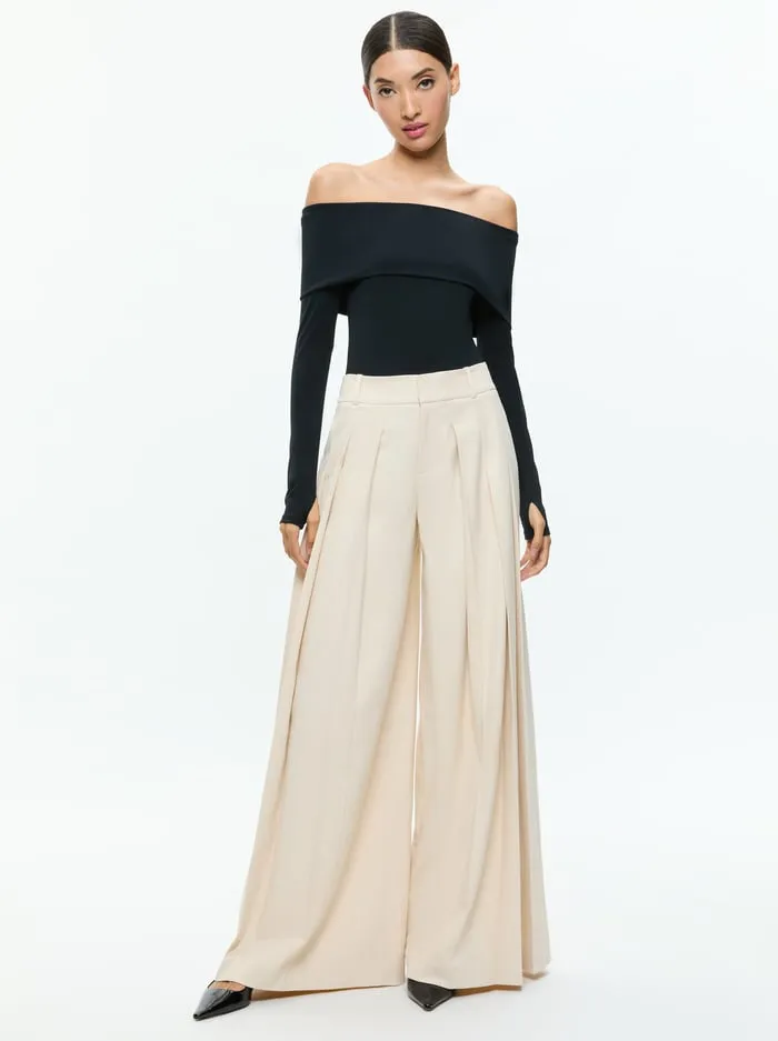 Pants Women Alice Olivia Simon Trouser Solid Oatmeal