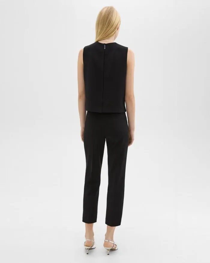 Pants Women Theory HighWaist Slim Crop Pant In Admiral Crepe Black