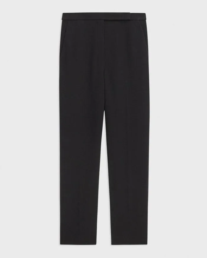 Pants Women Theory HighWaist Slim Crop Pant In Admiral Crepe Black
