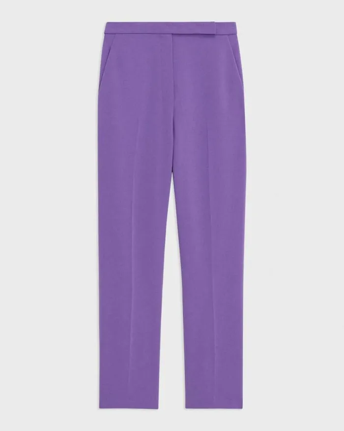 Pants Women Theory HighWaist Slim Crop Pant In Admiral Crepe Bright Peony