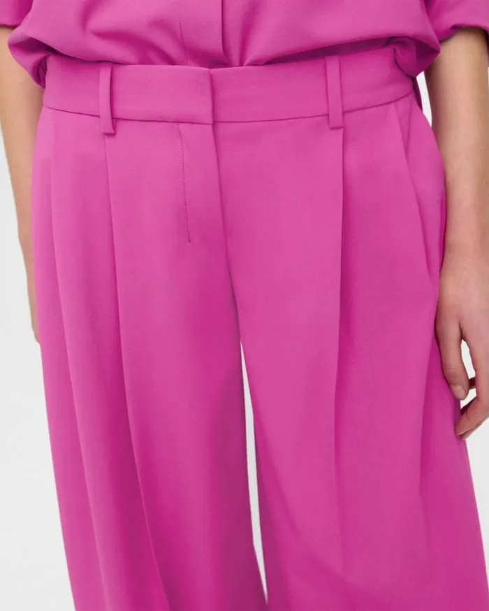 Pants Women Theory Pleated LowRise Pant In Stretch Wool Carnation Pants Women Theory Pleated LowRise Pant In Stretch Wool Carnation