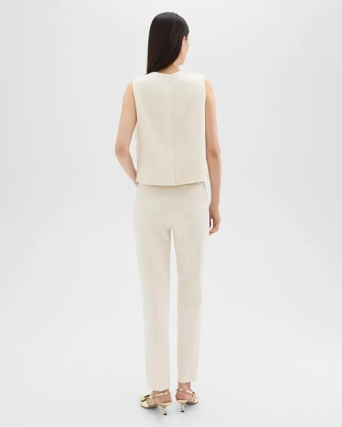 Pants Women Theory Treeca Full Length Pant In Admiral Crepe Rice