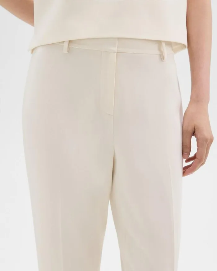 Pants Women Theory Treeca Full Length Pant In Admiral Crepe Rice