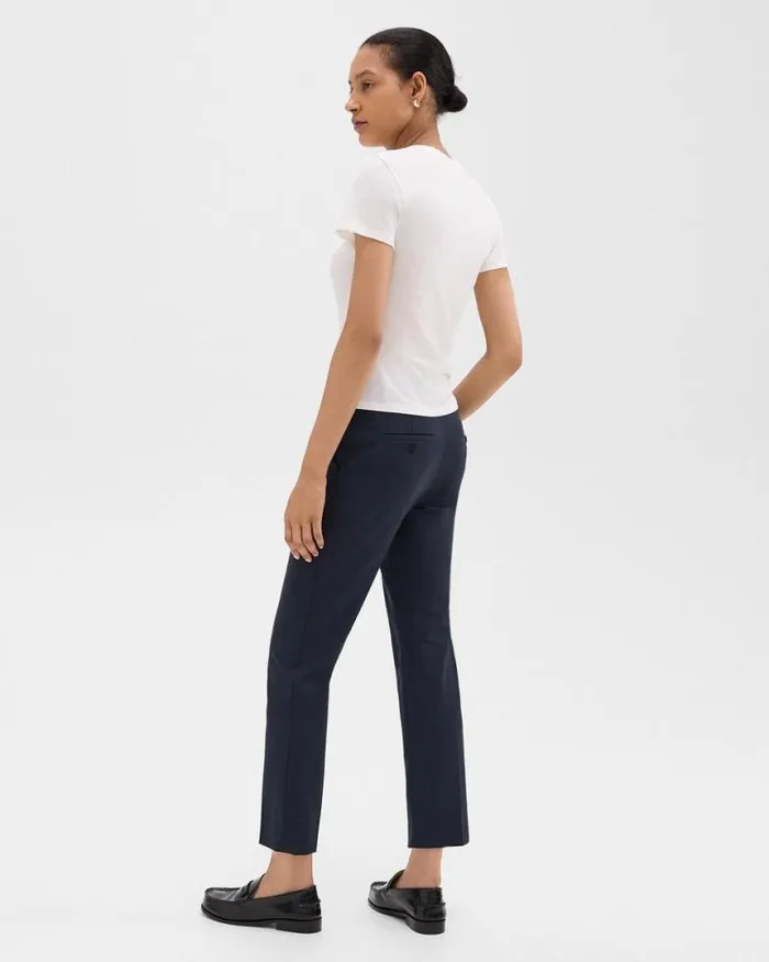 Pants Women Theory Treeca Pant In Good Wool Nocturne Navy