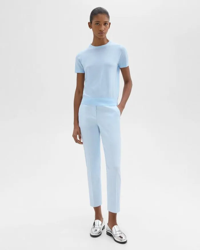 Pants Women Theory Treeca PullOn Pant In Good Linen Skylight