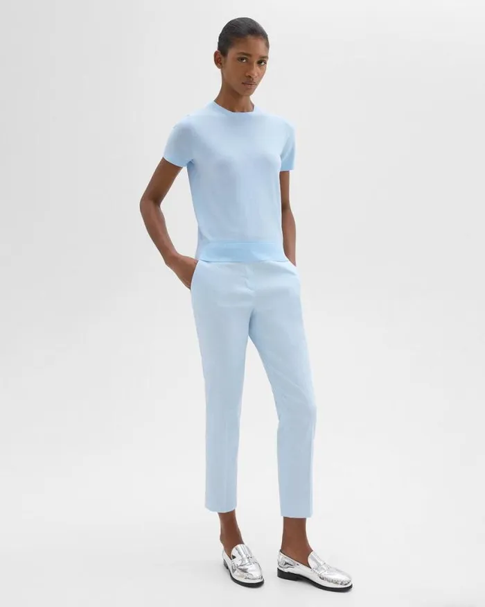 Pants Women Theory Treeca PullOn Pant In Good Linen Skylight