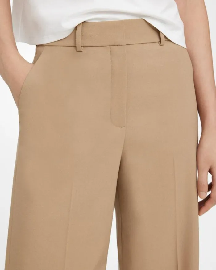 Pants Women Theory WideLeg Pant In Textured Gabardine Palomino Pants Women Theory WideLeg Pant In Textured Gabardine Palomino