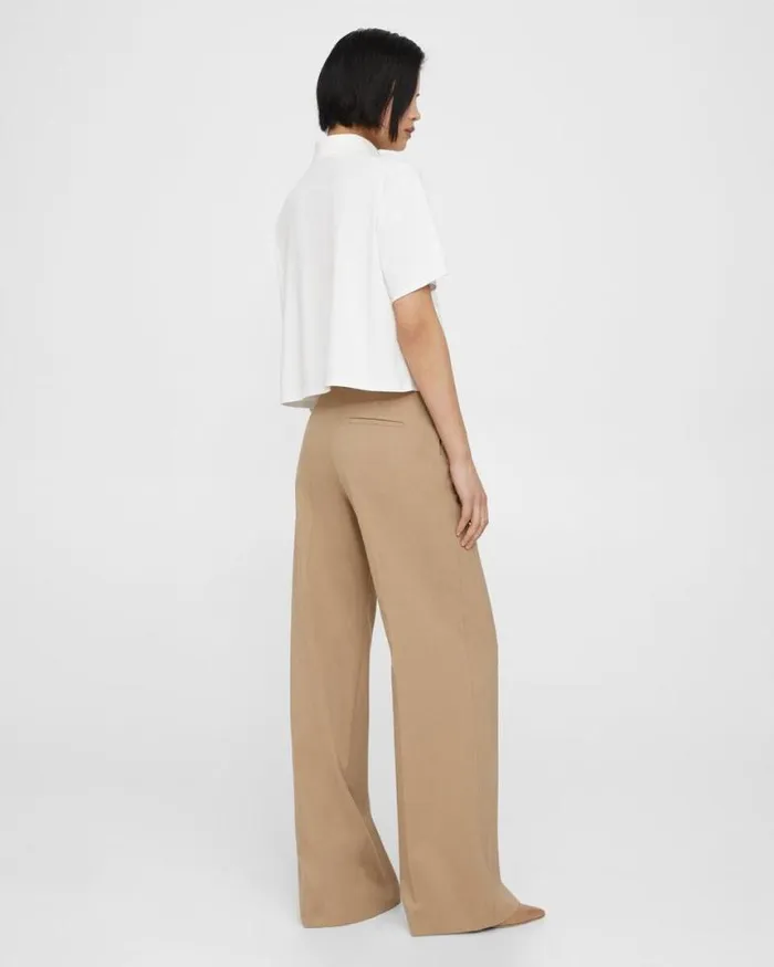 Pants Women Theory WideLeg Pant In Textured Gabardine Palomino Pants Women Theory WideLeg Pant In Textured Gabardine Palomino