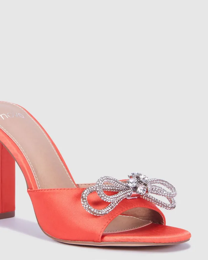 Party NOVO Shoes Women POSIE ORANGE SATIN