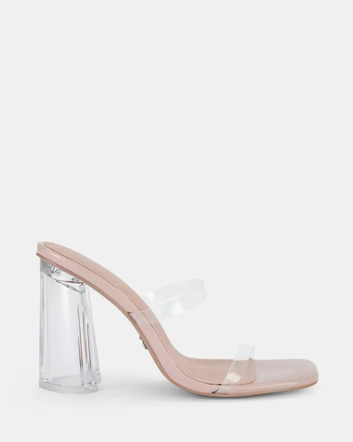 Party Women LOVIE Clear Open Toe Heels NOVO Shoes
