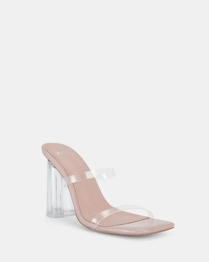 Party Women LOVIE Clear Open Toe Heels NOVO Shoes