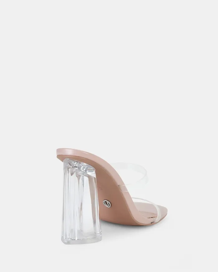 Party Women LOVIE Clear Open Toe Heels NOVO Shoes