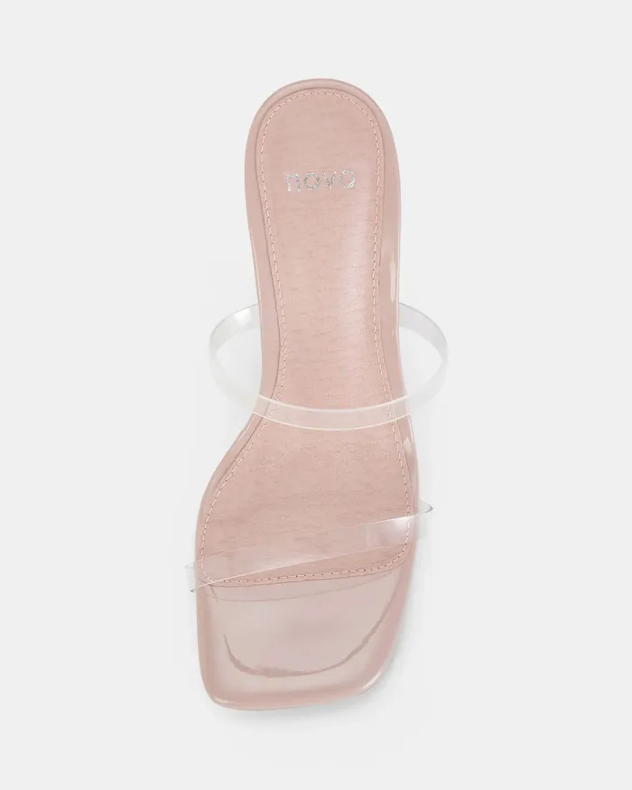 Party Women LOVIE Clear Open Toe Heels NOVO Shoes
