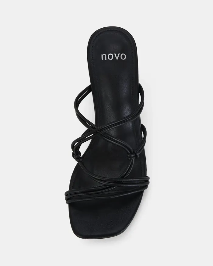 Party Women LUCKIE BLACK Heeled Sandals NOVO Shoes