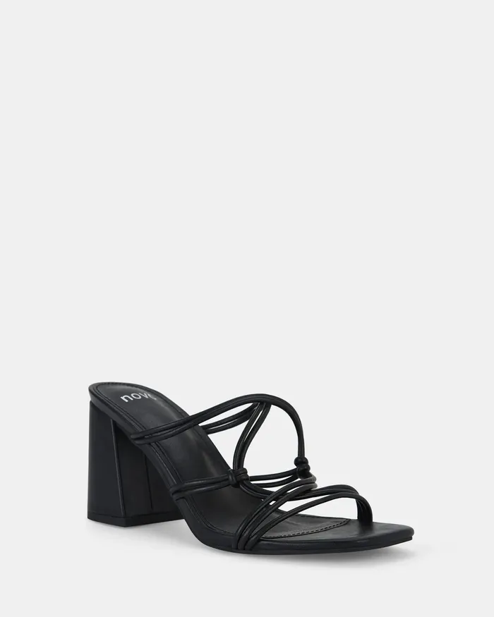 Party Women LUCKIE BLACK Heeled Sandals NOVO Shoes