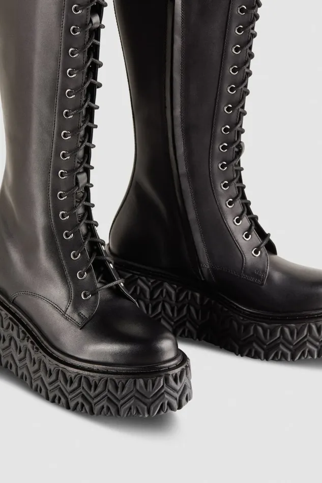 Patrizia Pepe Boots Leather Boots With Side Zipper Black 8211 Women