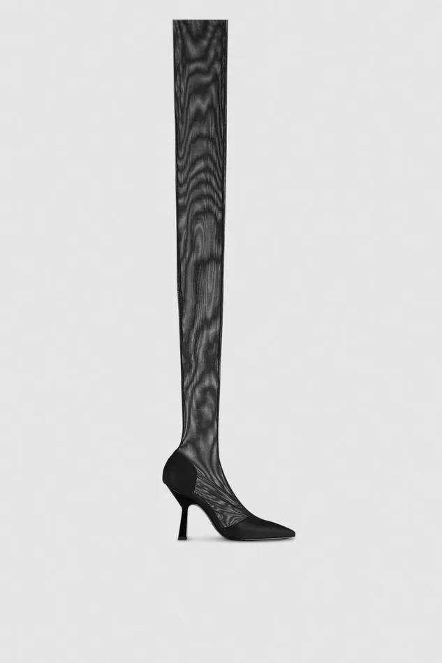Patrizia Pepe Boots Overknee Boots In Tulle Black 8211 Women