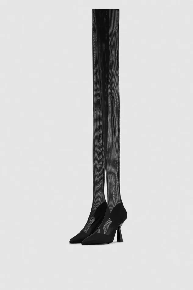 Patrizia Pepe Boots Overknee Boots In Tulle Black 8211 Women