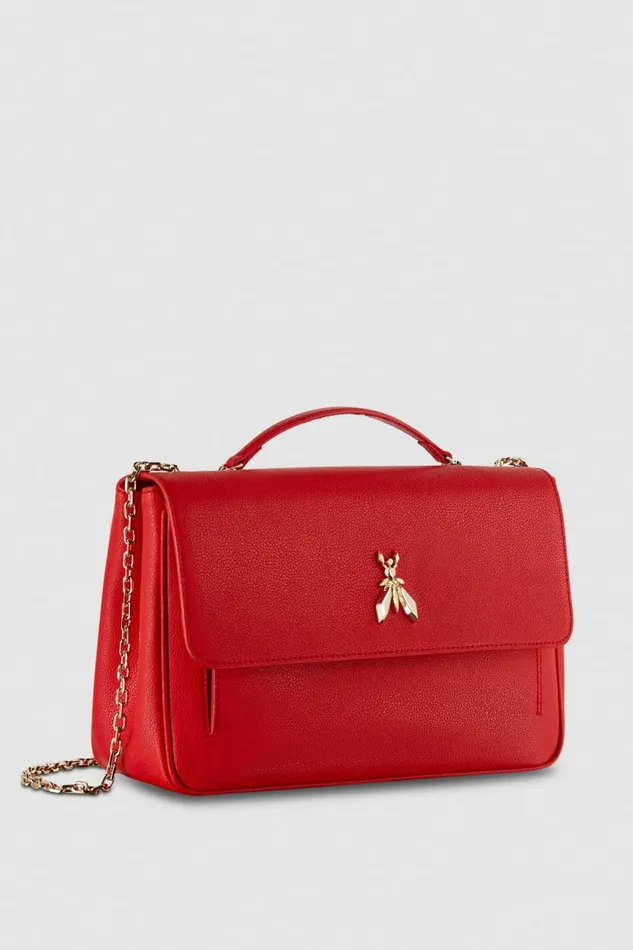 Patrizia Pepe Crossbodys Fly Leather Shoulder Bag With Chain Red 8211 Women