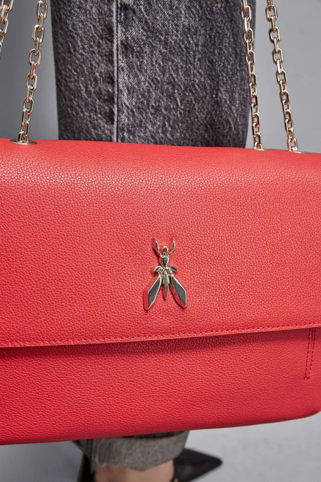 Patrizia Pepe Crossbodys Fly Leather Shoulder Bag With Chain Red 8211 Women