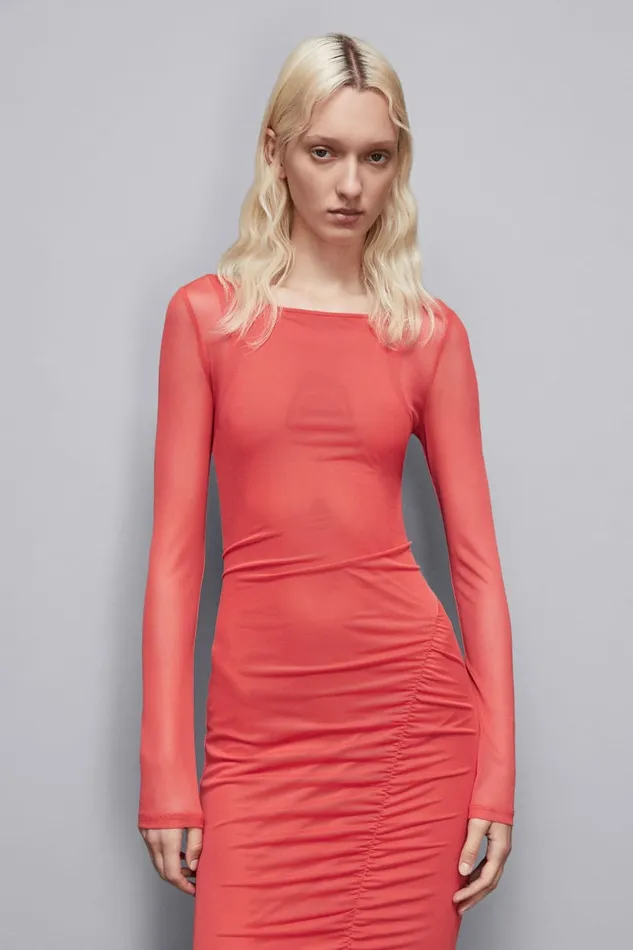 Patrizia Pepe Dresses Dress In Stretch Tulle Red 8211 Women