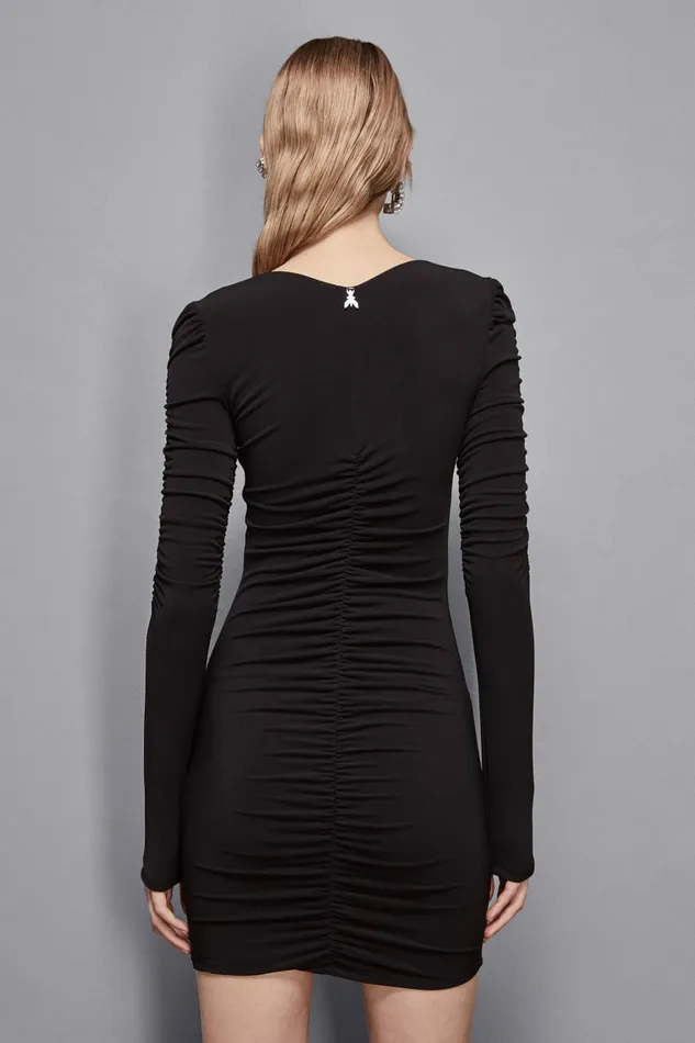 Patrizia Pepe Dresses Tulle Mini Dress With Draping Black 8211 Women