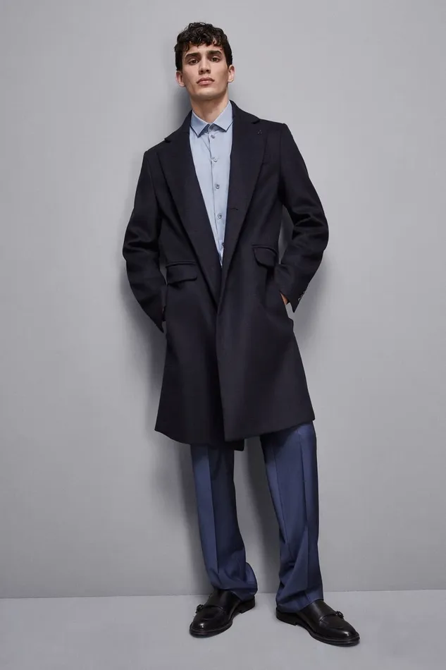 Patrizia Pepe Jackets Medium SingleBreasted Coat Blue 8211 Men