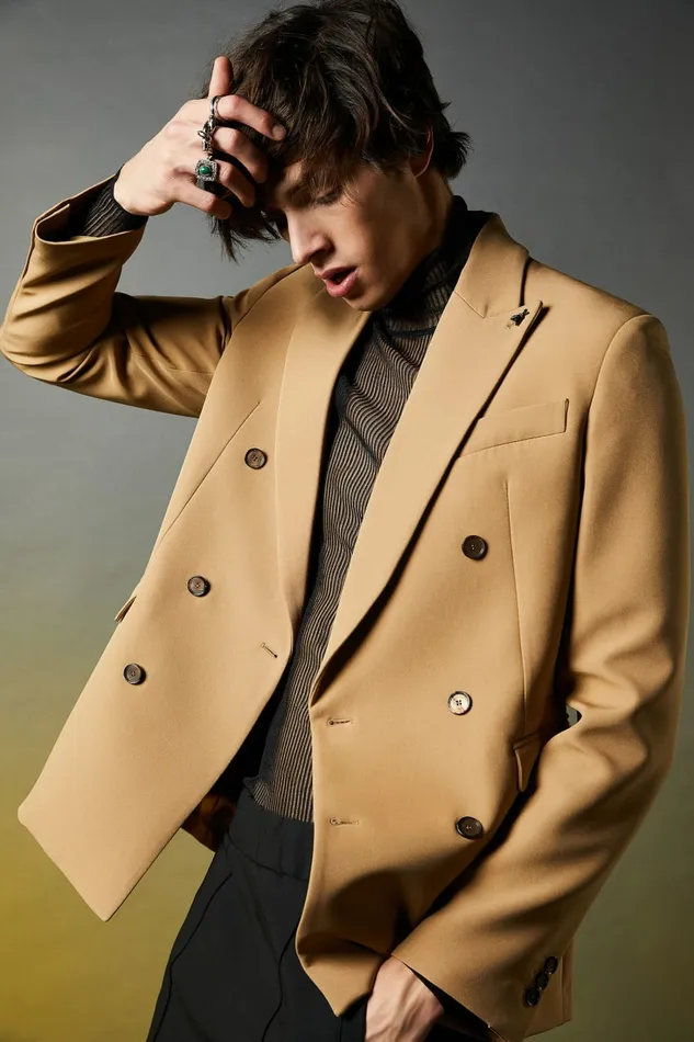 Patrizia Pepe Jackets Regular Fit DoubleBreasted Jacket Beige 8211 Men