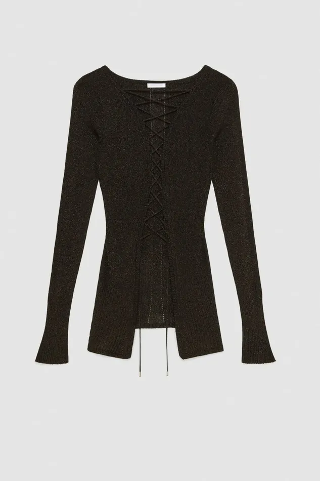 Patrizia Pepe Knitwear Essential Lurex Ribbed Cardigan Black 8211 Women