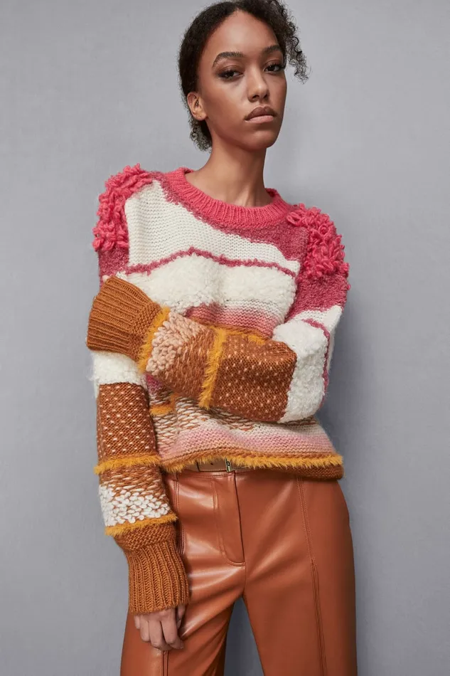 Patrizia Pepe Knitwear Soft Round Neckline Sweater Multicolor 8211 Women
