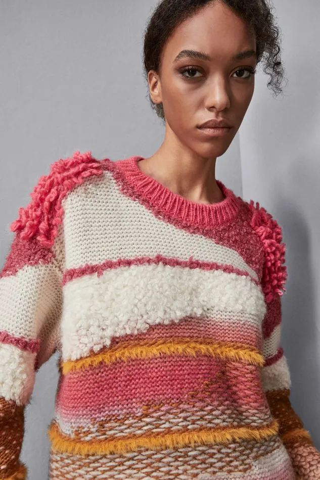 Patrizia Pepe Knitwear Soft Round Neckline Sweater Multicolor 8211 Women