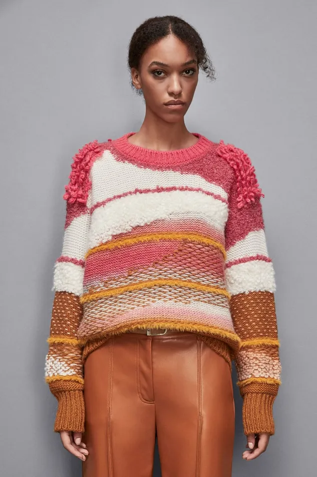 Patrizia Pepe Knitwear Soft Round Neckline Sweater Multicolor 8211 Women