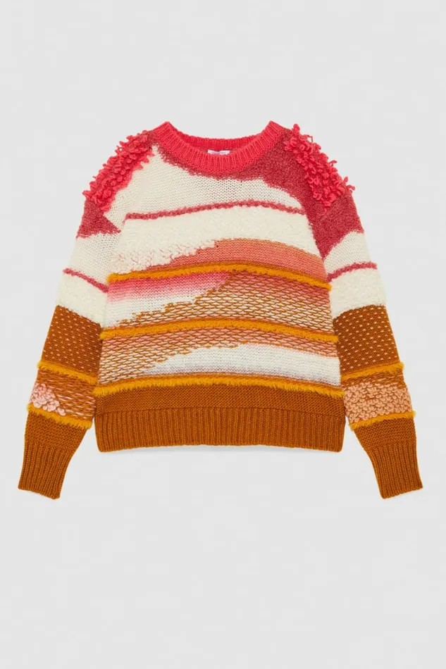 Patrizia Pepe Knitwear Soft Round Neckline Sweater Multicolor 8211 Women