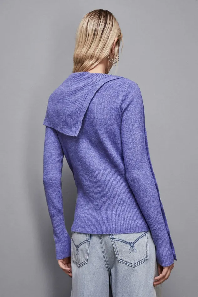 Patrizia Pepe Knitwear Soft Sweater With Buttons Blue 8211 Women
