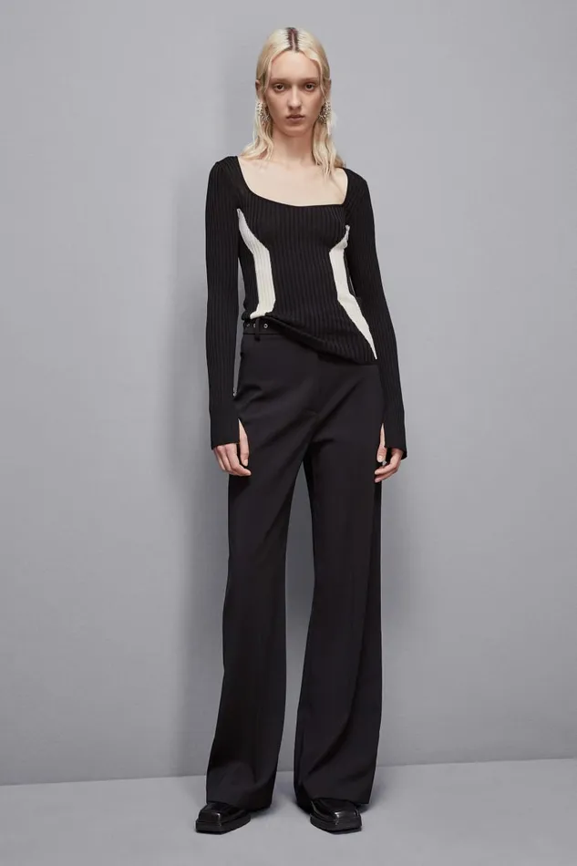 Patrizia Pepe Knitwear Viscose Blend Ribbed Sweater Black 8211 Women