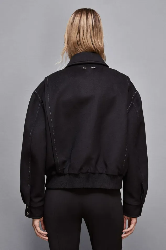 Patrizia Pepe Outerwear Bomber Jacket With Contrasting Cowgirl Embroidery Black 8211 Women