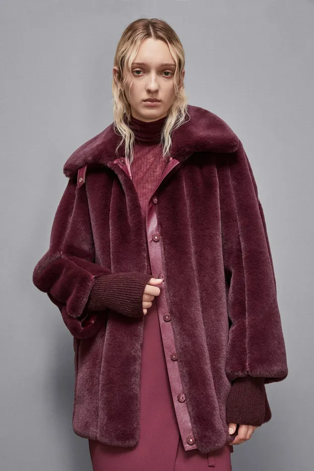 Patrizia Pepe Outerwear Midi Synthetic Fabric Coat Red 8211 Women