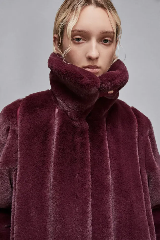 Patrizia Pepe Outerwear Midi Synthetic Fabric Coat Red 8211 Women