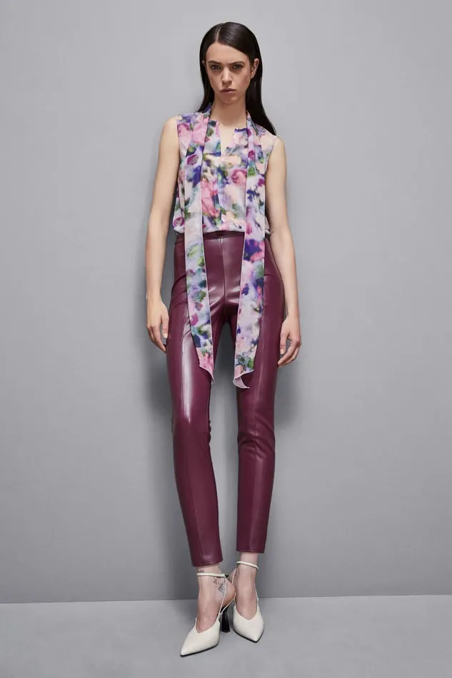 Patrizia Pepe Pants and Jeans Faux Leather Leggings Red 8211 Women