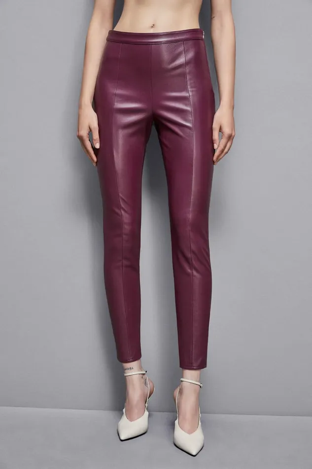 Patrizia Pepe Pants and Jeans Faux Leather Leggings Red 8211 Women