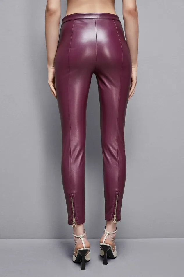 Patrizia Pepe Pants and Jeans Faux Leather Leggings Red 8211 Women