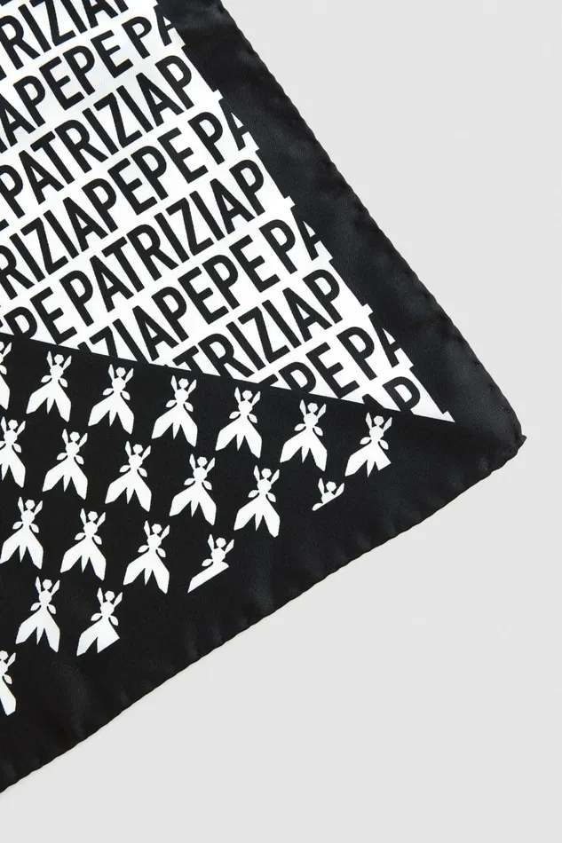 Patrizia Pepe Scarves Printed Silk Neckerchief White 8211 Women