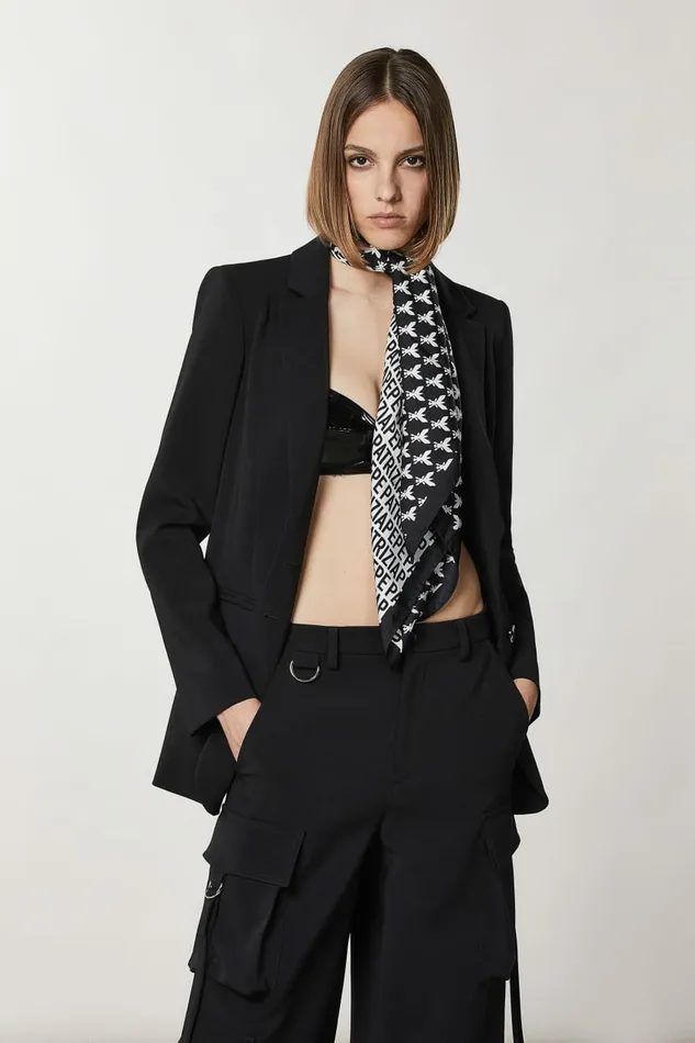 Patrizia Pepe Scarves Printed Silk Neckerchief White 8211 Women