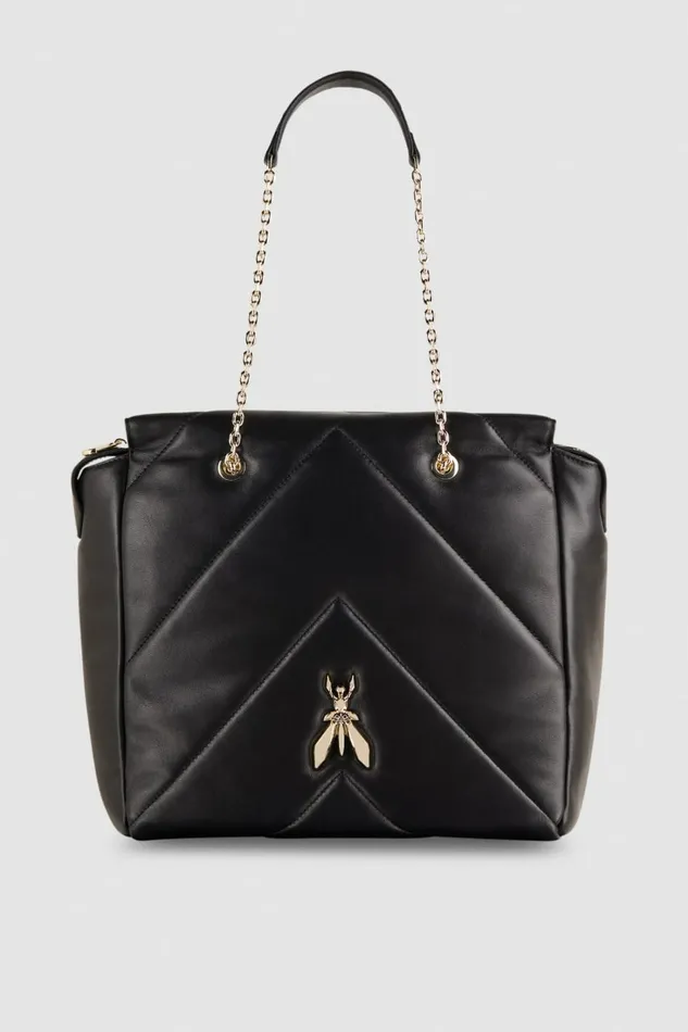 Patrizia Pepe Shoppers Leather Bucket Bag With Zipper Black 8211 Women