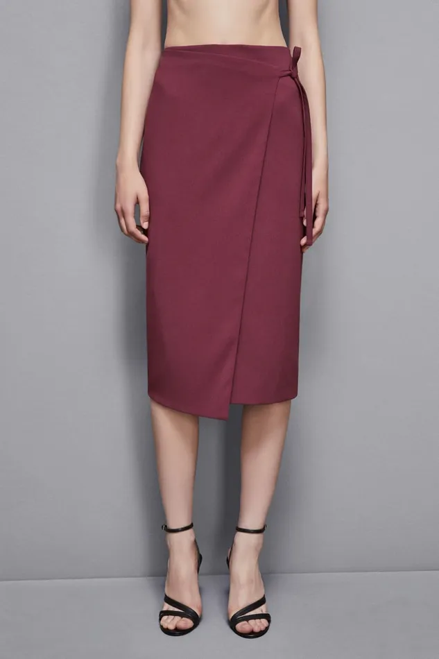 Patrizia Pepe Skirts Essential Crepe Wrap Skirt Red 8211 Women