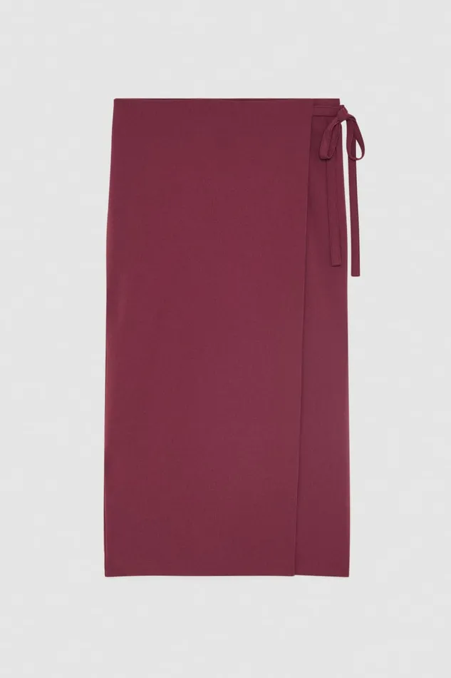Patrizia Pepe Skirts Essential Crepe Wrap Skirt Red 8211 Women