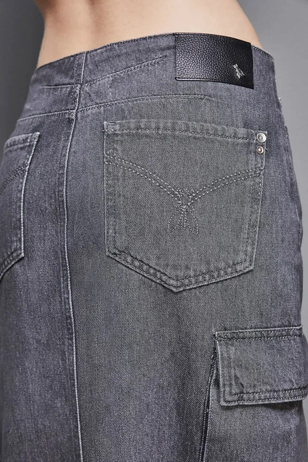 Patrizia Pepe Skirts Gray Denim Long Skirt Grey 8211 Women