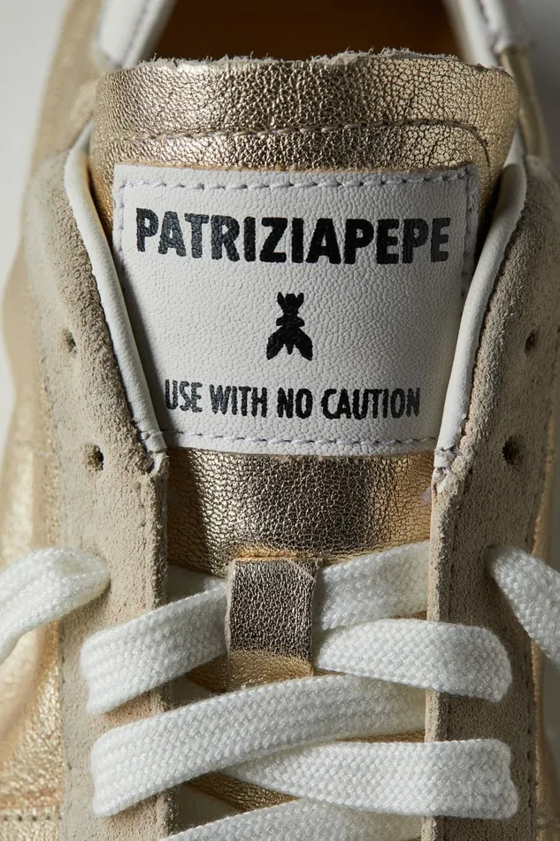 Patrizia Pepe Sneakers Skin Sneakers 03993 In Laminated Nappa Leather Gold 8211 Women