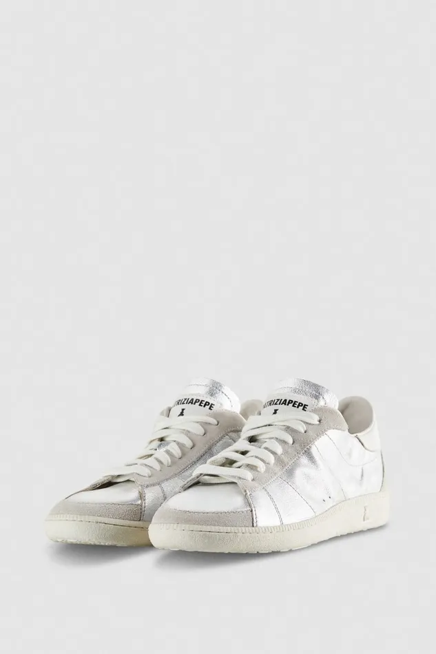 Patrizia Pepe Sneakers Skin Sneakers 03993 In Laminated Nappa Leather Silver 8211 Women