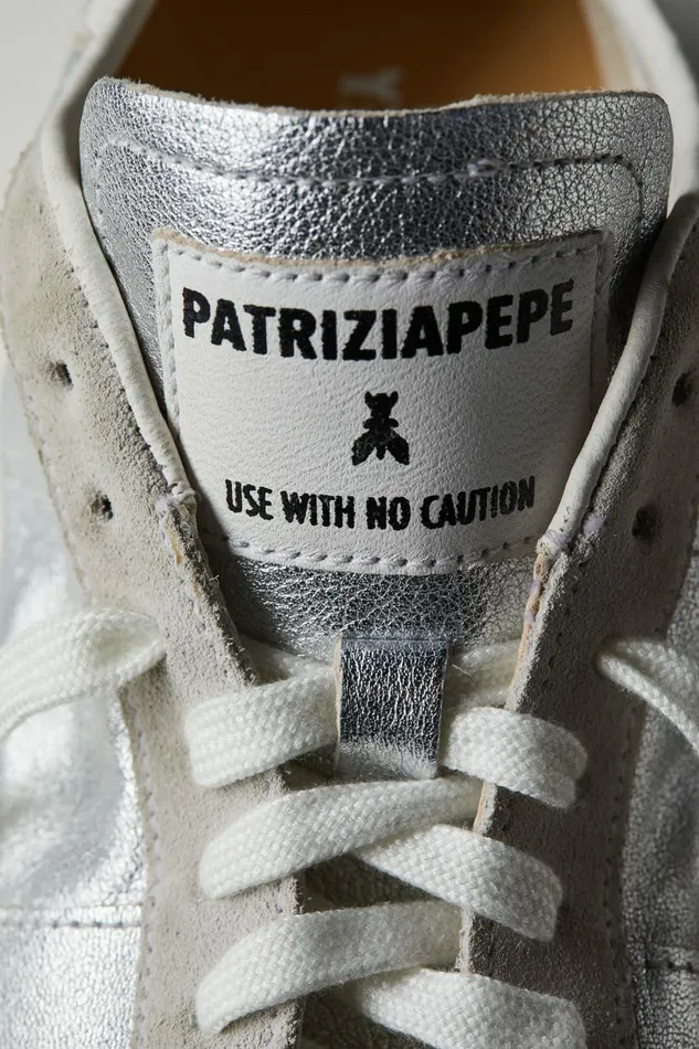 Patrizia Pepe Sneakers Skin Sneakers 03993 In Laminated Nappa Leather Silver 8211 Women